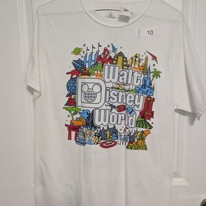 Disney Walt World White Unisex Medium T-Shirt